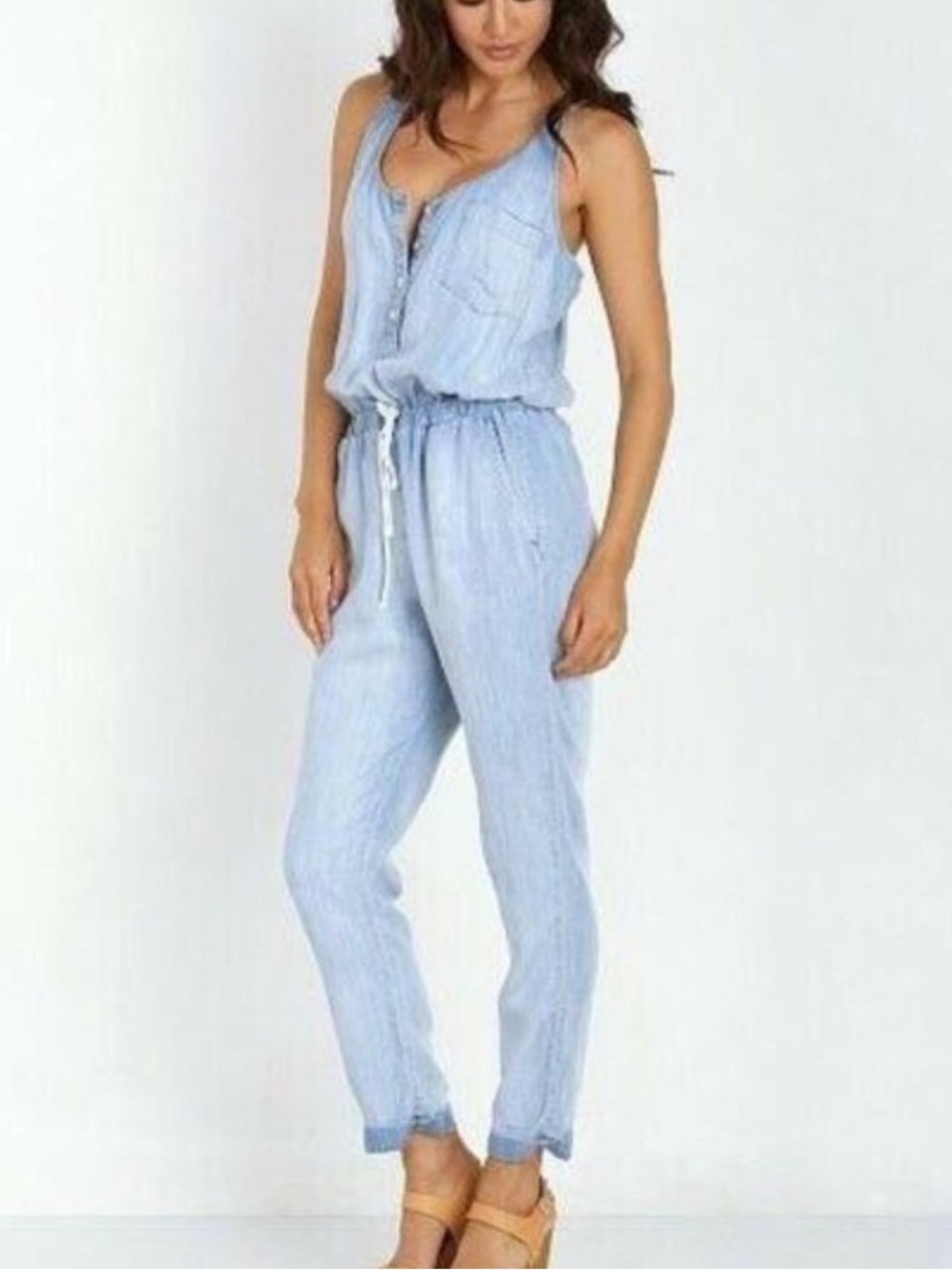 Bella Dahl Revolve Sleeveless Chambray Jumpsuit